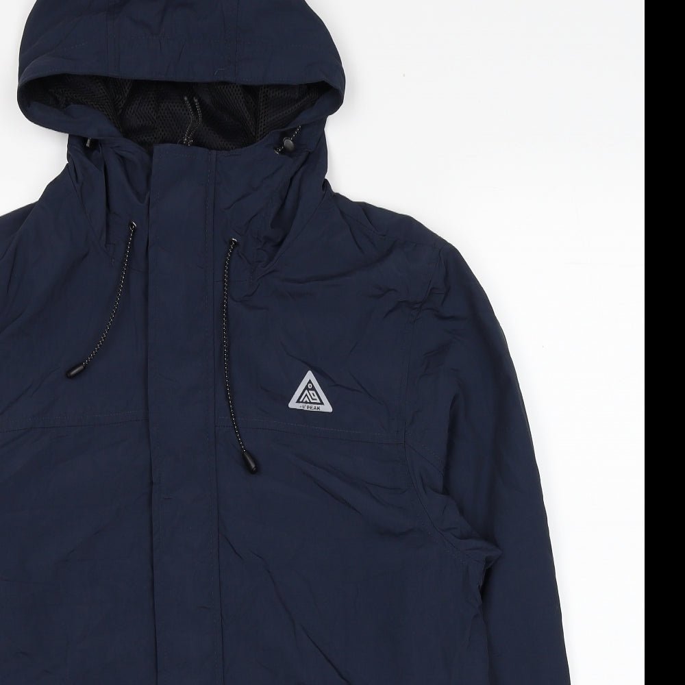 -9 Peak Mens Blue Windbreaker Coat Size M Zip