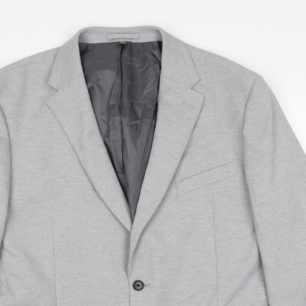 Marks and Spencer Mens Grey Polyamide Jacket Suit Jacket Size 46