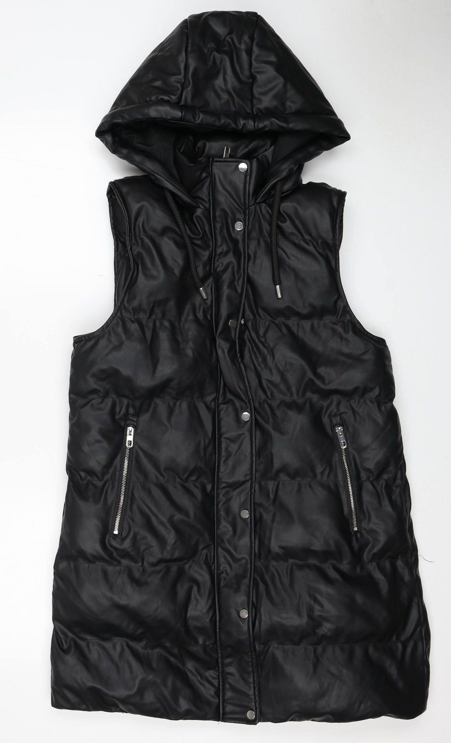 Zara Womens Black Gilet Jacket Size M Zip