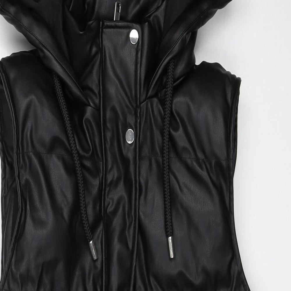 Zara Womens Black Gilet Jacket Size M Zip