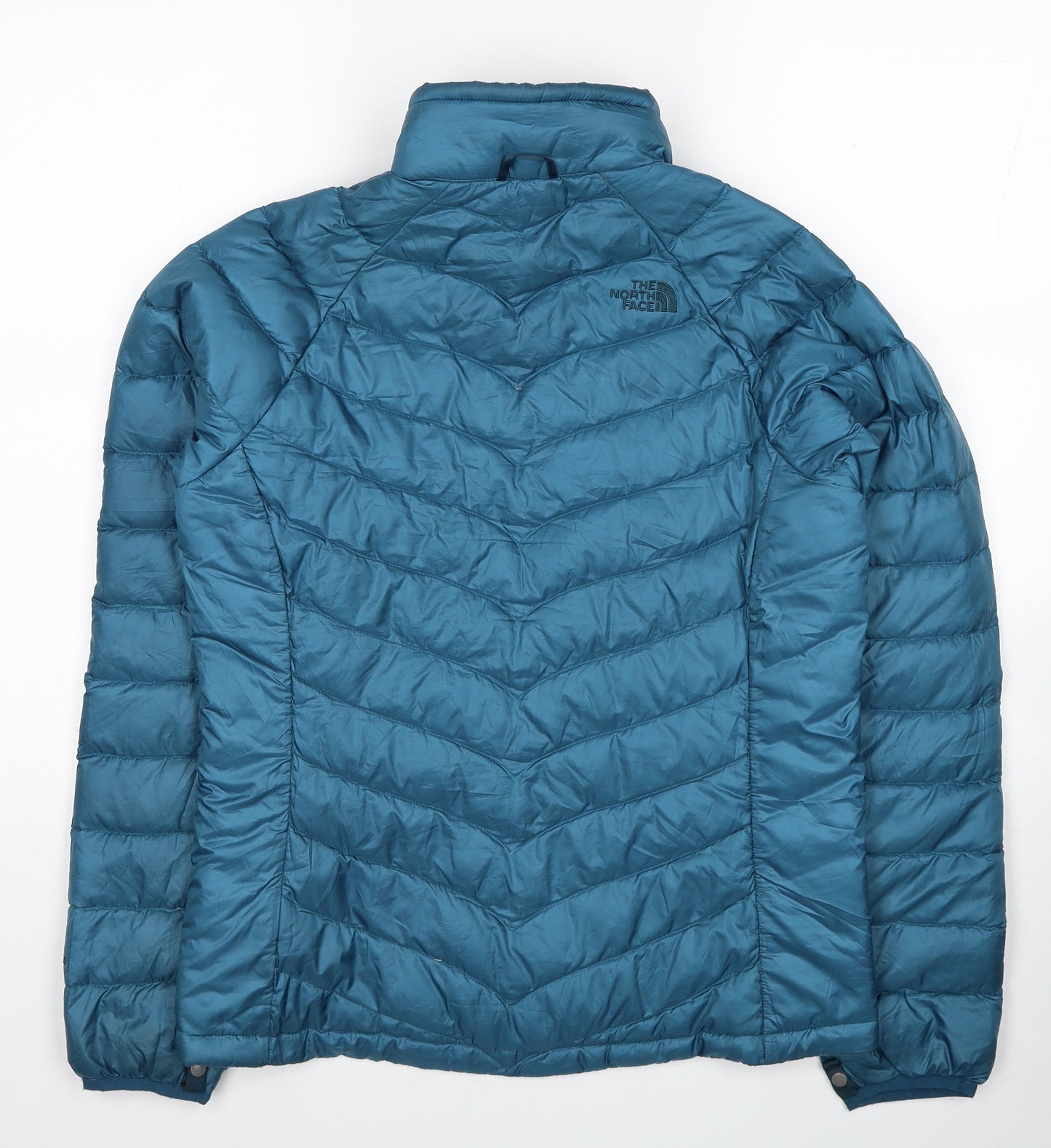 The North Face Womens Blue Puffer Jacket Coat Size S Zip