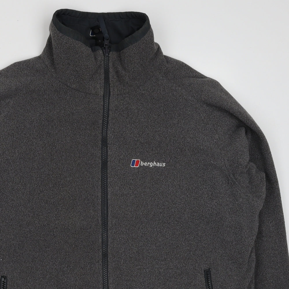 Berghaus Mens Grey Jacket Size L Zip - Reversible Jacket
