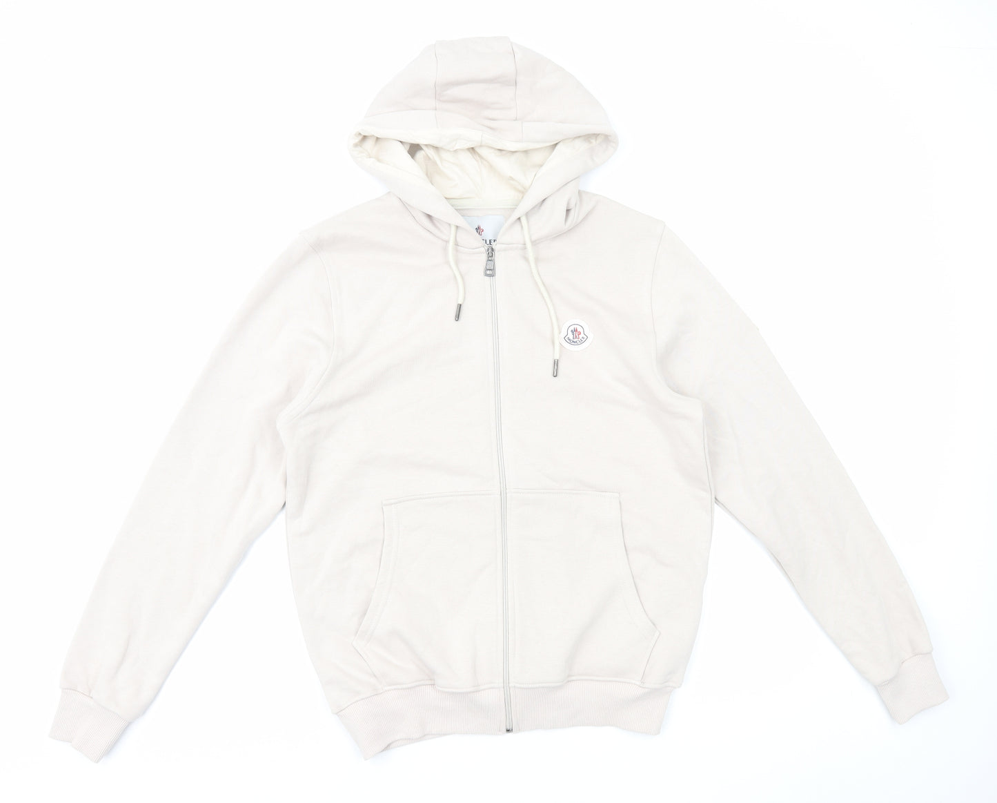 Moncler Mens Beige Cotton Full Zip Hoodie Size M