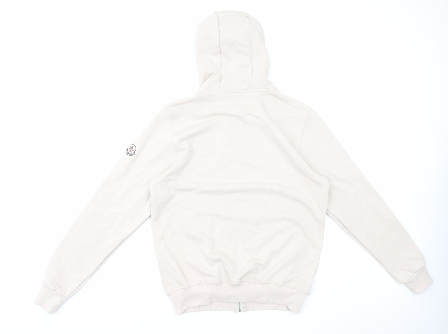 Moncler Mens Beige Cotton Full Zip Hoodie Size M