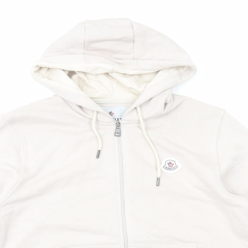 Moncler Mens Beige Cotton Full Zip Hoodie Size M
