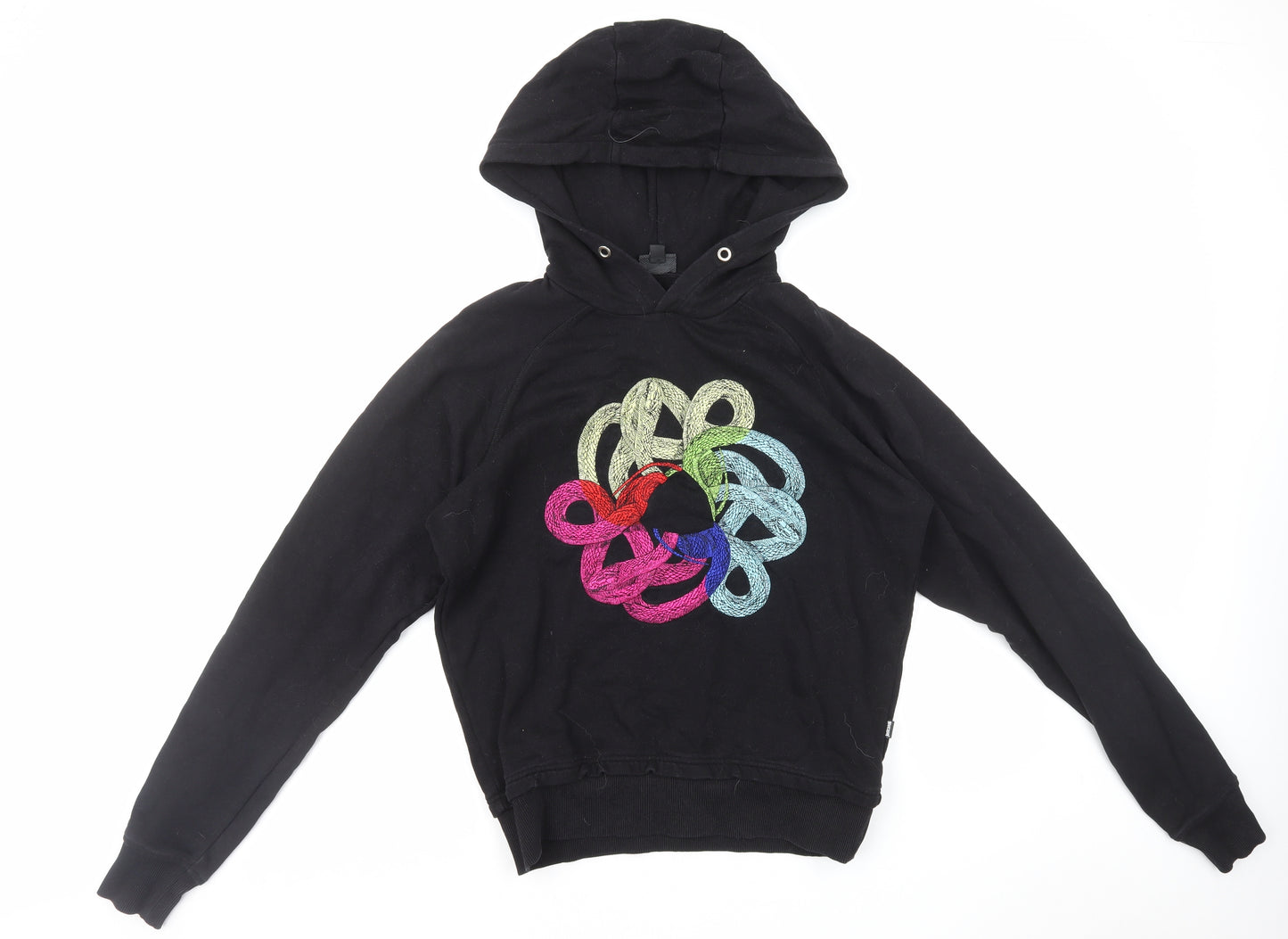 Just Cavalli Mens Black Cotton Pullover Hoodie Size M