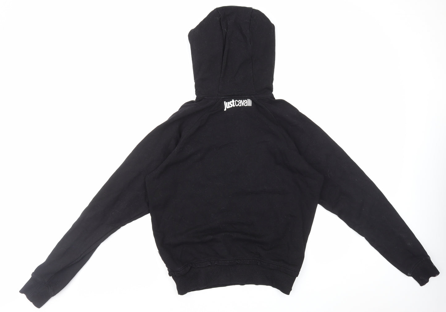 Just Cavalli Mens Black Cotton Pullover Hoodie Size M
