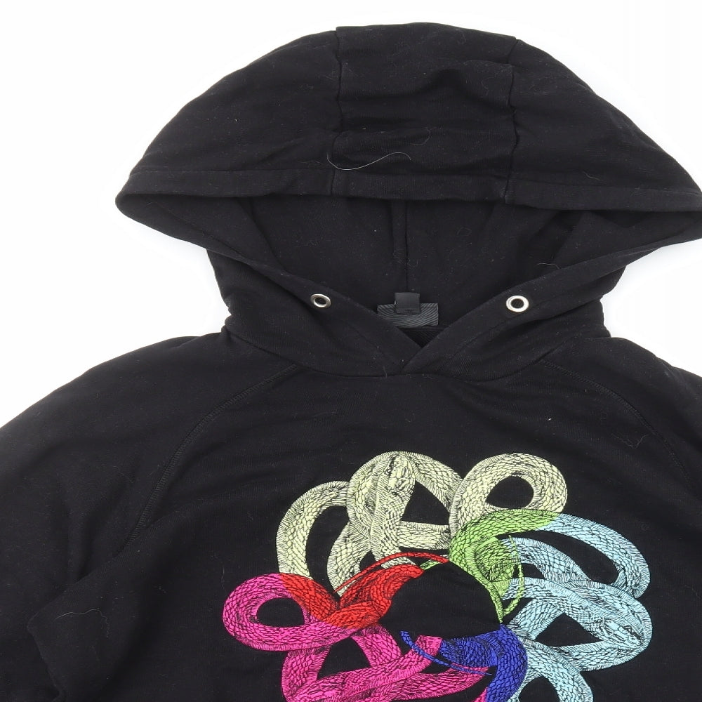 Just Cavalli Mens Black Cotton Pullover Hoodie Size M