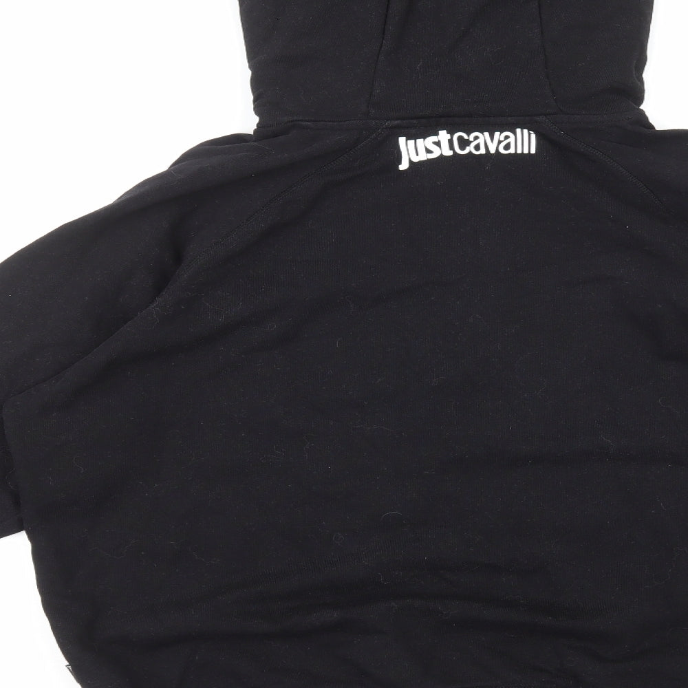 Just Cavalli Mens Black Cotton Pullover Hoodie Size M
