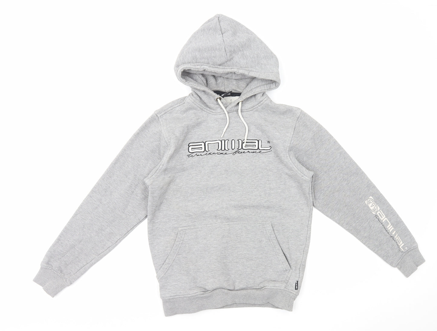 Animal Womens Grey Cotton Pullover Hoodie Size S Pullover