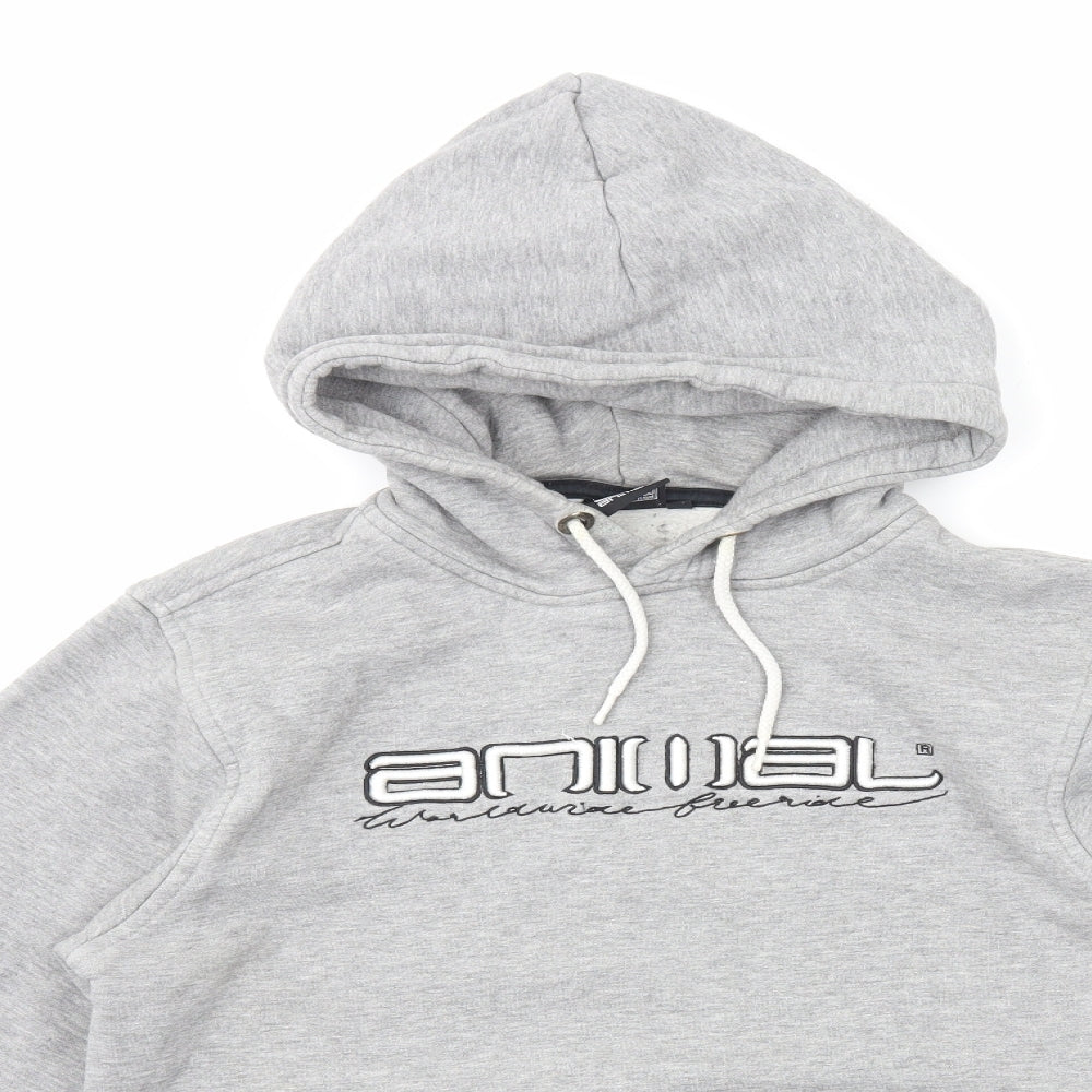 Animal Womens Grey Cotton Pullover Hoodie Size S Pullover