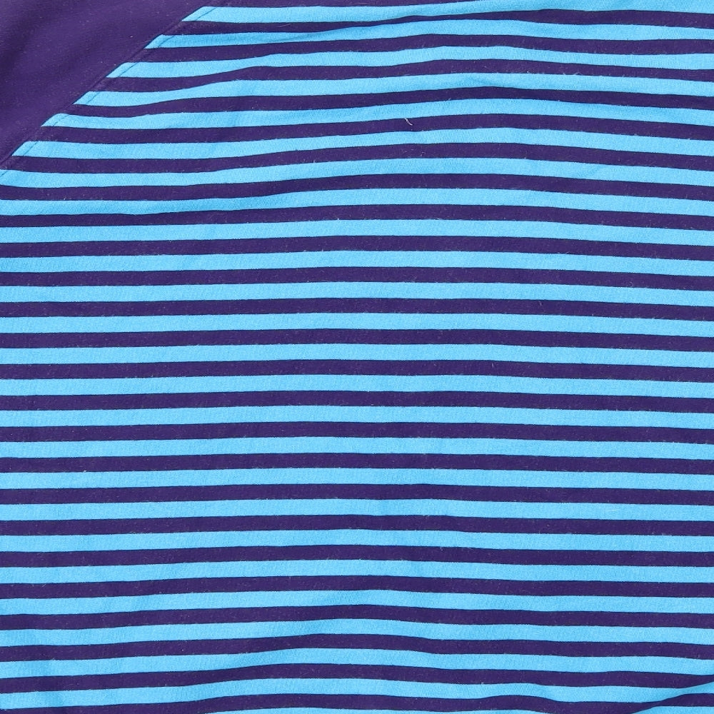 adidas Mens Purple Striped Cotton Pullover Sweatshirt Size L
