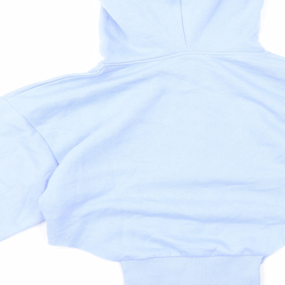 Zara Womens Blue Cotton Full Zip Hoodie Size M Zip