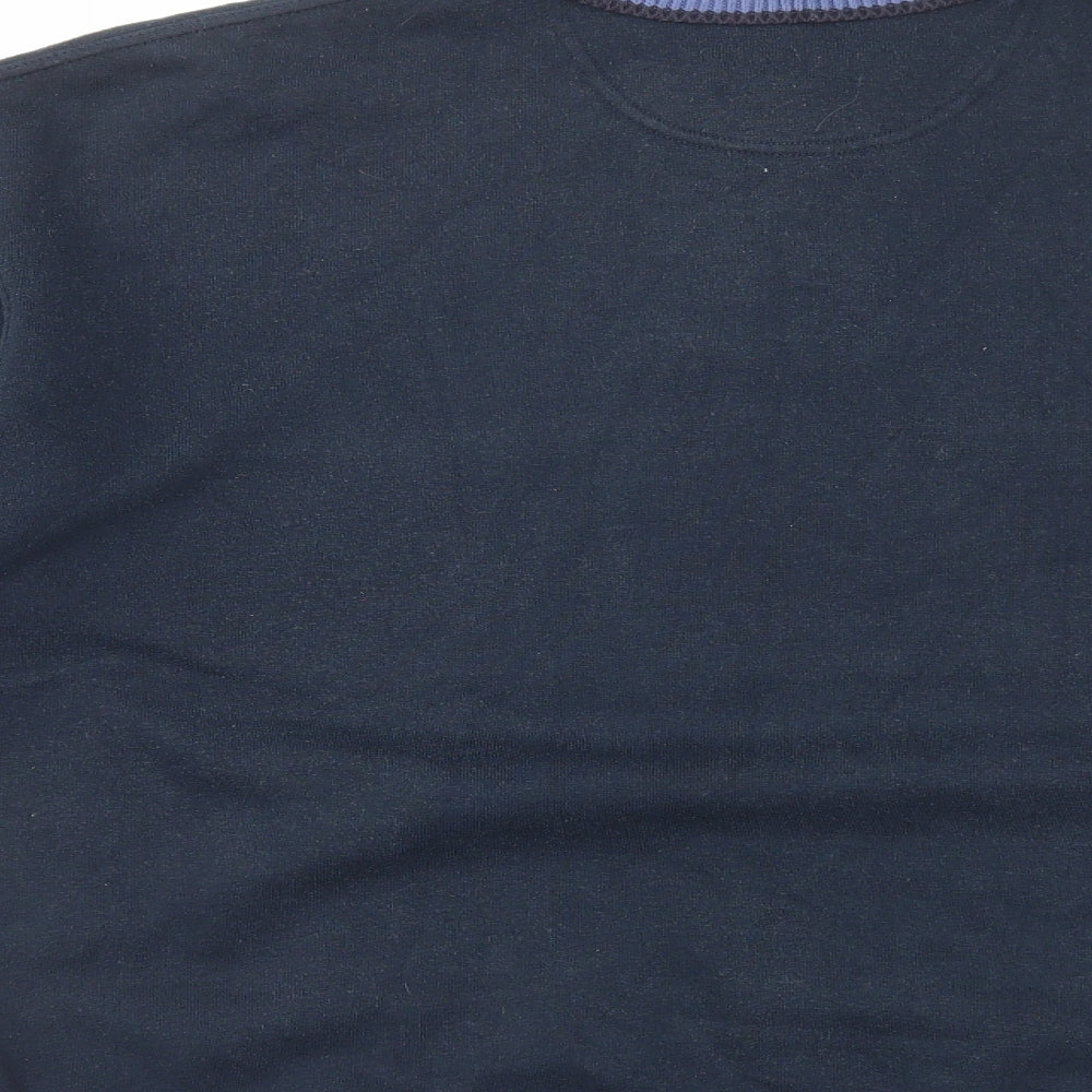 TNX Mens Blue Acrylic Polo Size M Collared Pullover