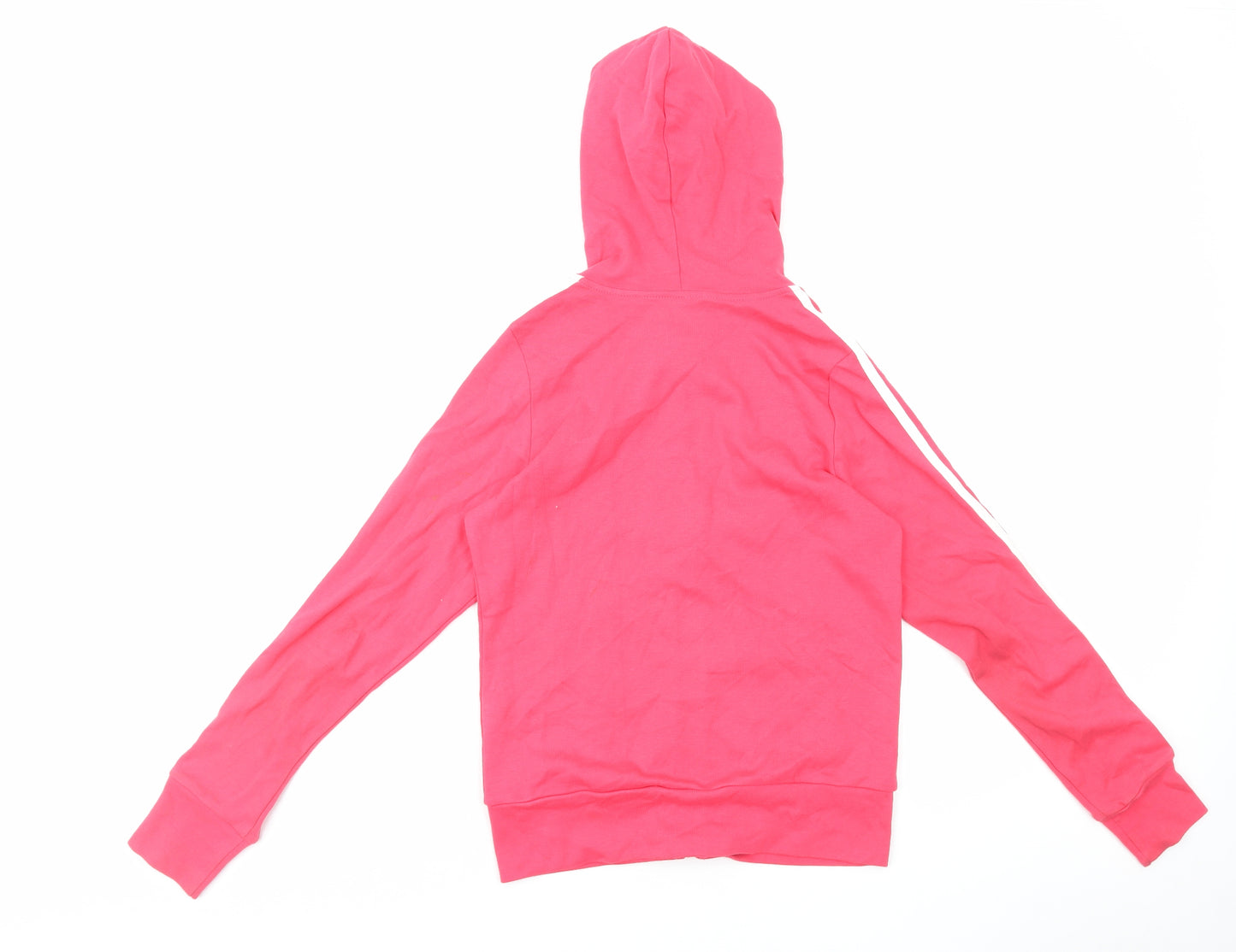 adidas Womens Pink Cotton Full Zip Hoodie Size 12 Zip