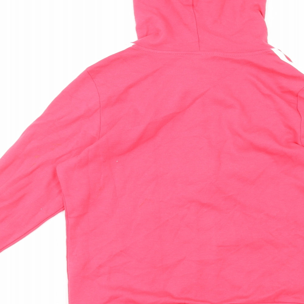 adidas Womens Pink Cotton Full Zip Hoodie Size 12 Zip