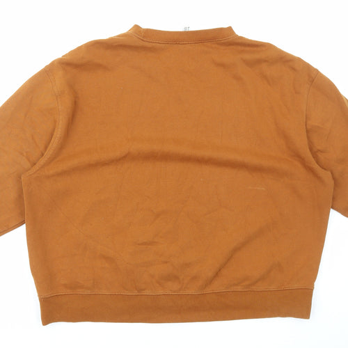 H&M Womens Orange Cotton Pullover Sweatshirt Size S Pullover