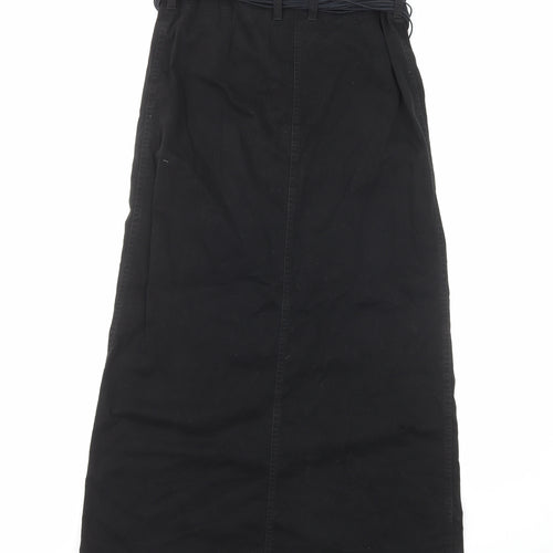 NEXT Womens Black Cotton A-Line Skirt Size 10 Zip