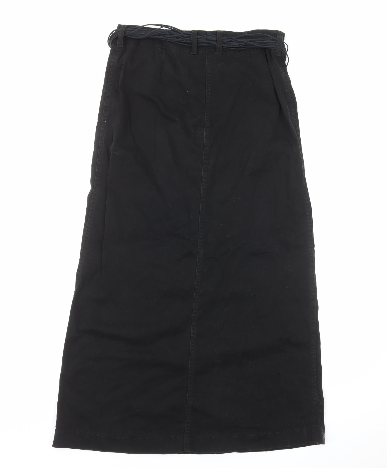 NEXT Womens Black Cotton A-Line Skirt Size 10 Zip