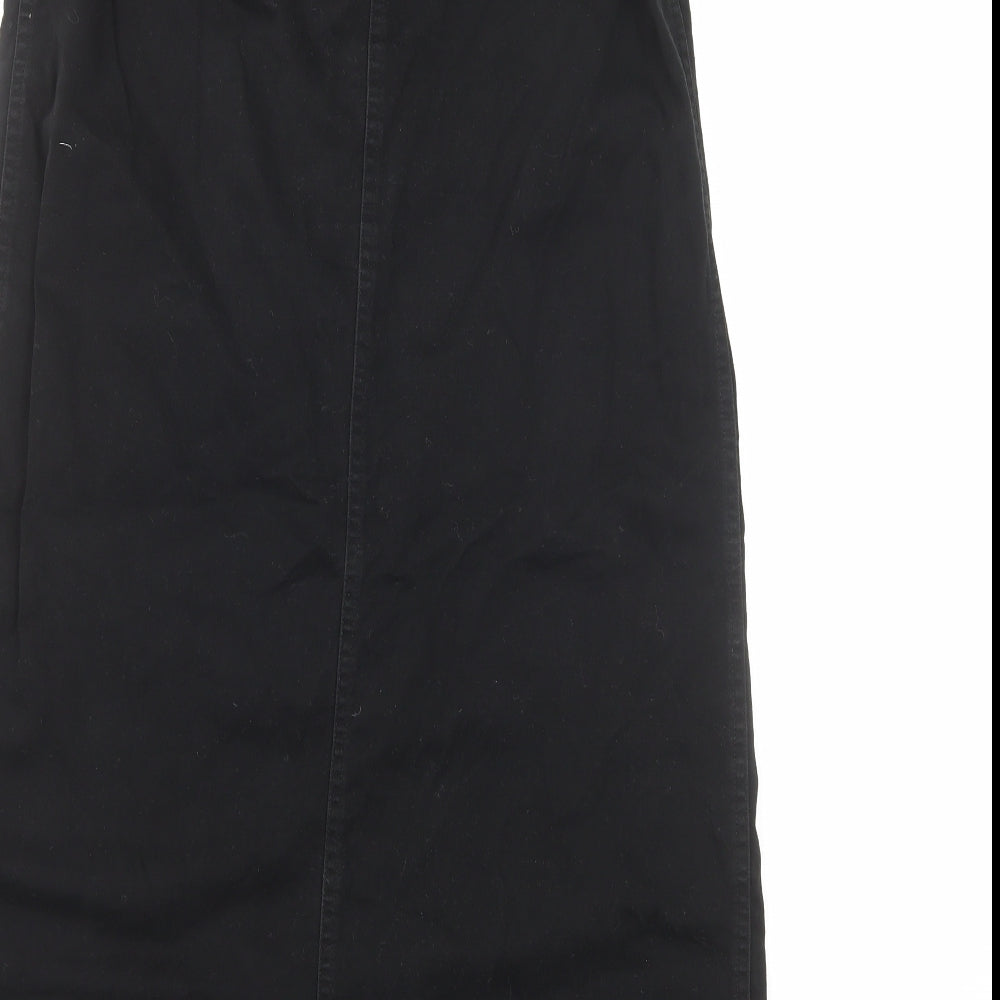 NEXT Womens Black Cotton A-Line Skirt Size 10 Zip