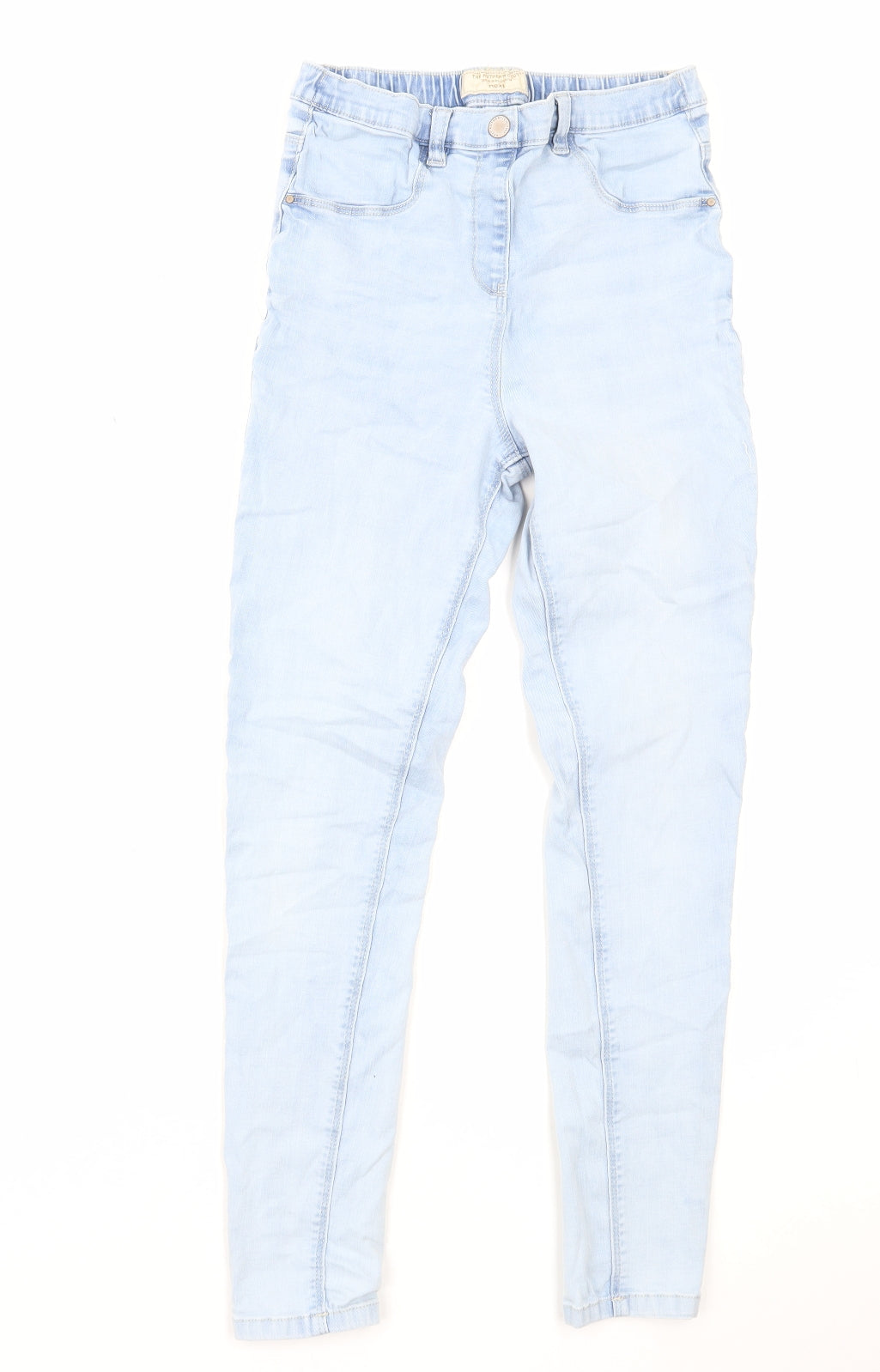 NEXT Girls Blue Cotton Straight Jeans Size 14 Years L26 in Regular Button