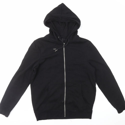 New Look Mens Black Cotton Full Zip Hoodie Size M