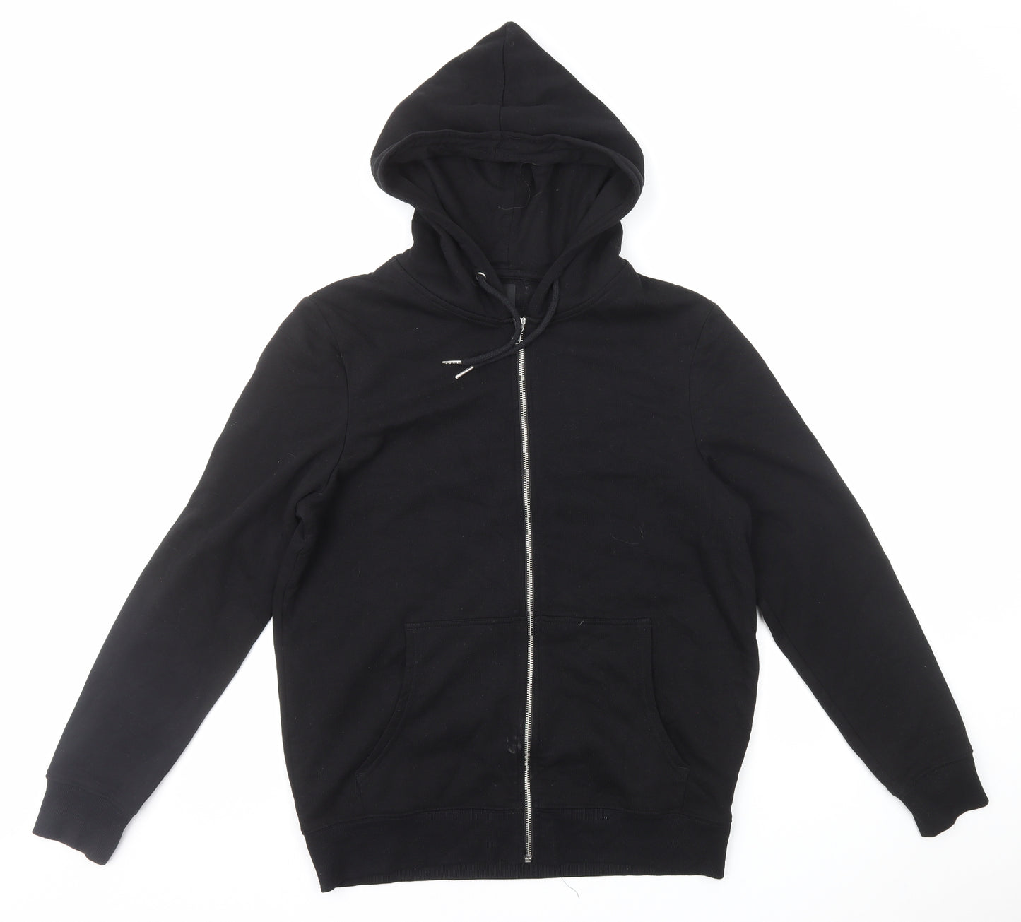 New Look Mens Black Cotton Full Zip Hoodie Size M