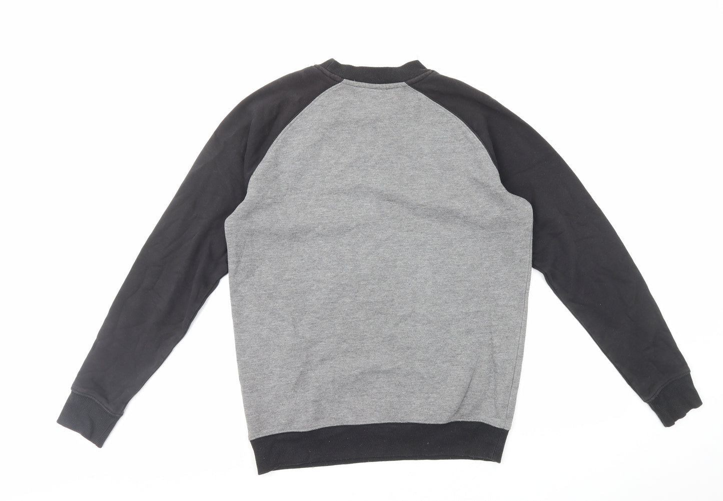TU Mens Grey Cotton Pullover Sweatshirt Size S - Colourblock