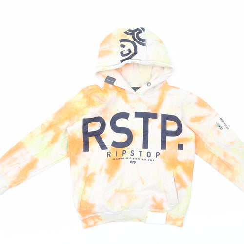 Ripstop Boys Orange Cotton Pullover Hoodie Size M Pullover - Tie Dye