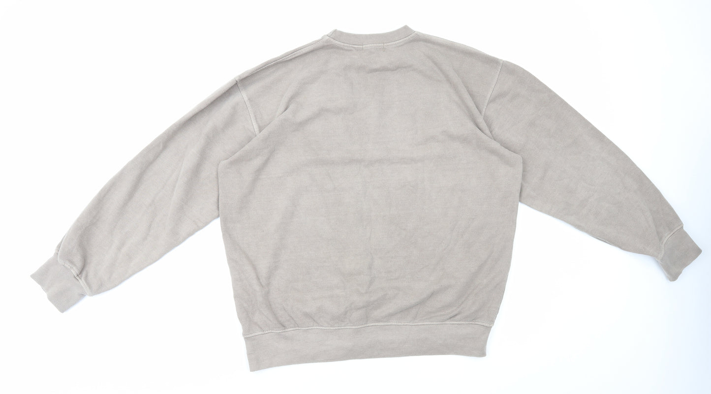 PRETTYLITTLETHING Womens Brown Cotton Pullover Sweatshirt Size L Pullover
