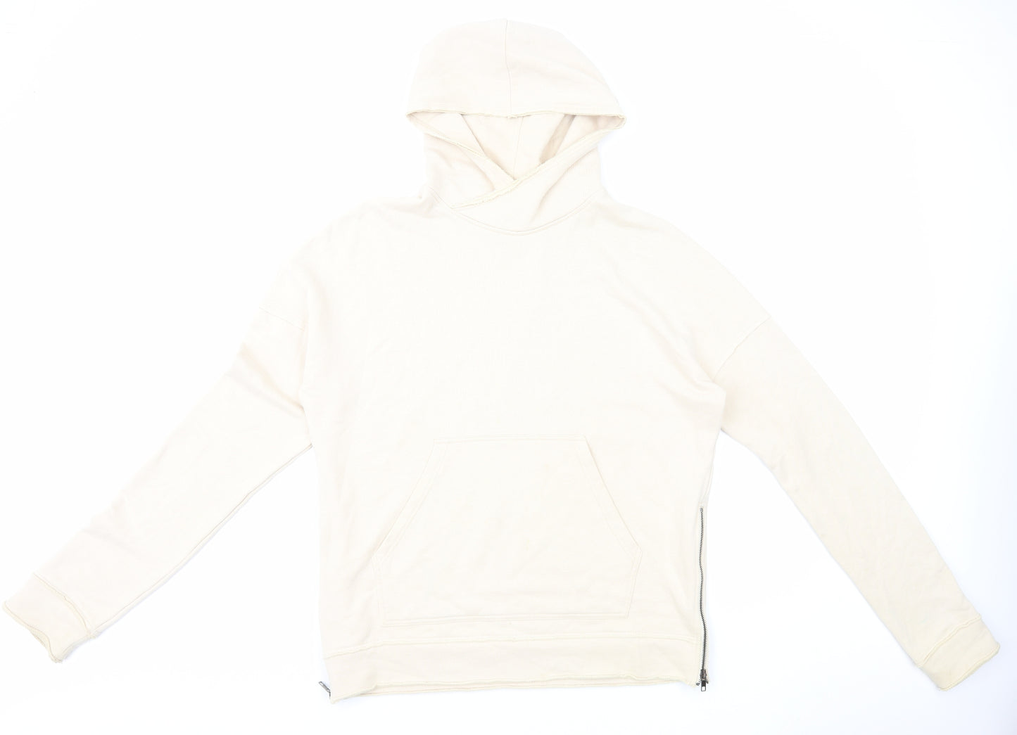 Underated Womens Ivory Cotton Pullover Hoodie Size L Pullover