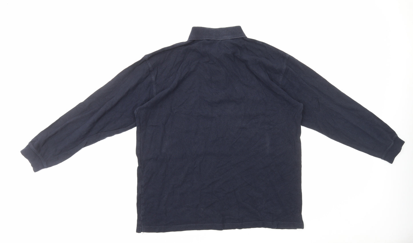 Cotton Traders Mens Blue Cotton Polo Size L Collared Pullover