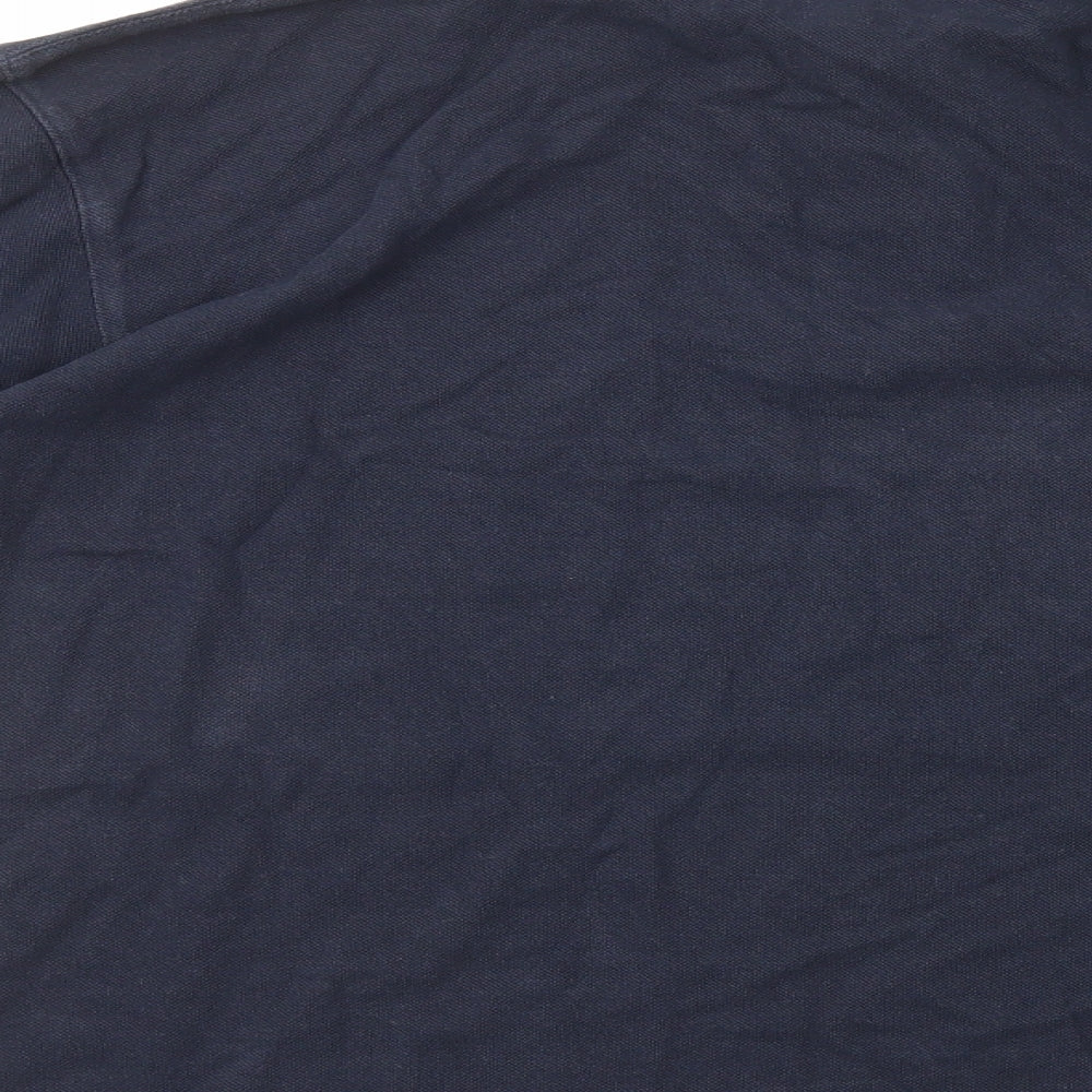 Cotton Traders Mens Blue Cotton Polo Size L Collared Pullover