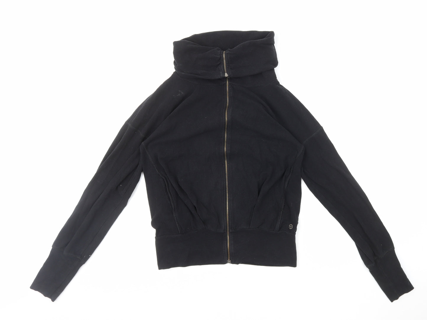 Sweaty Betty Womens Black Cotton Full Zip Sweatshirt Size S Zip