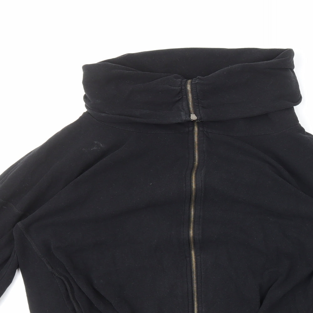 Sweaty Betty Womens Black Cotton Full Zip Sweatshirt Size S Zip