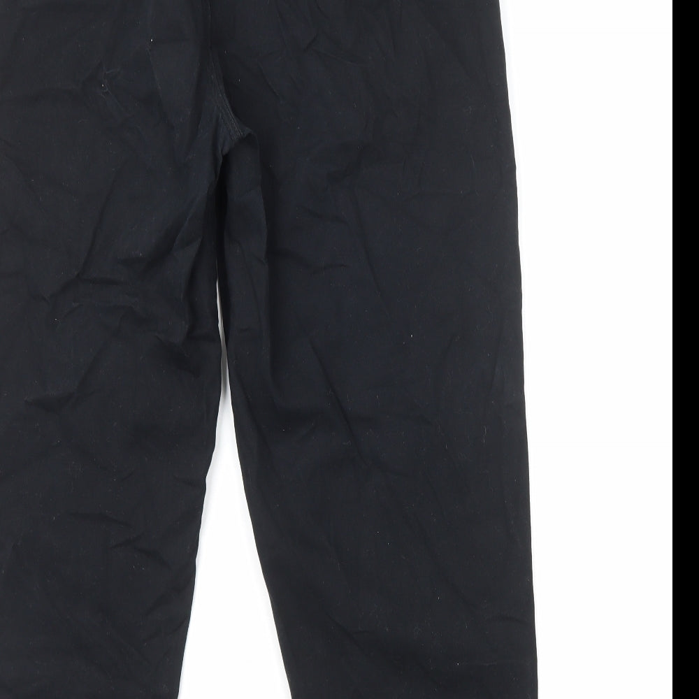 M&Co Womens Black Cotton Chino Trousers Size 14 L25 in Regular Zip