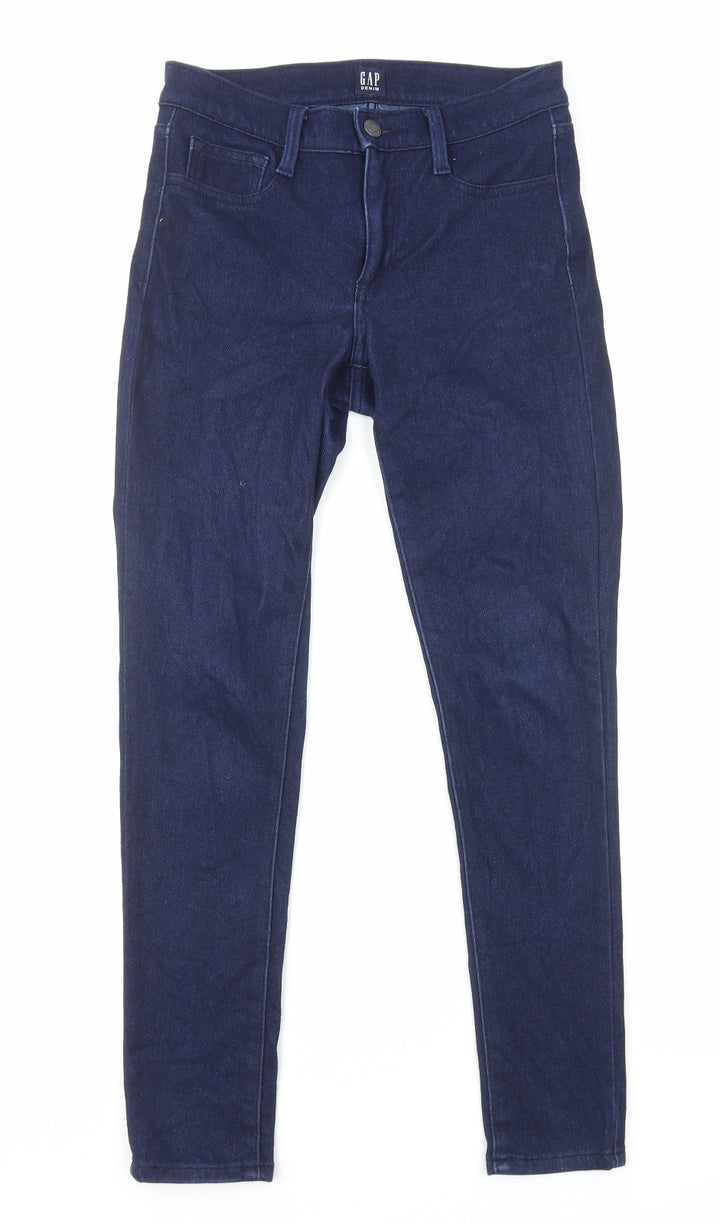 Gap Womens Blue Cotton Straight Jeans Size 6 L27 in Regular Zip