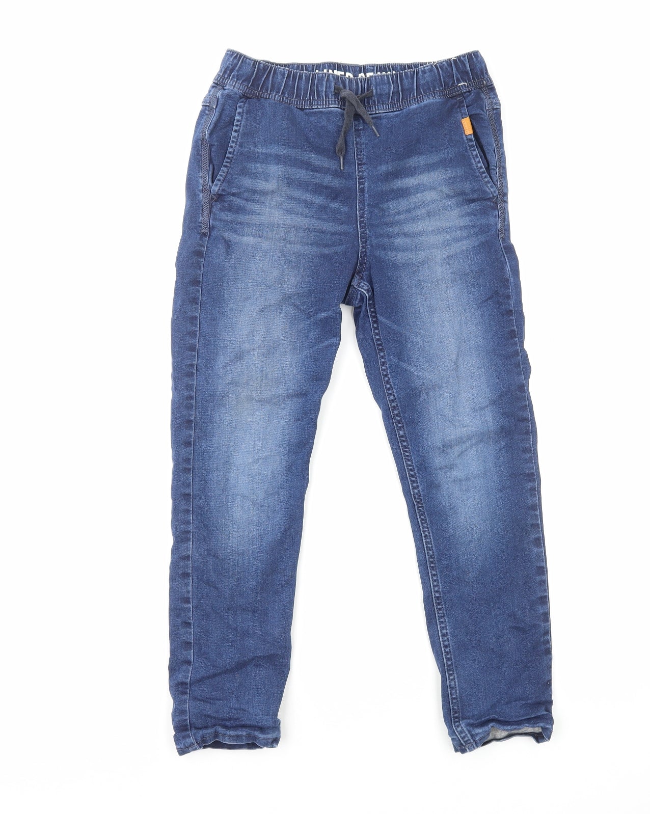 H&M Boys Blue Cotton Straight Jeans Size 10 Years L24 in Regular Drawstring