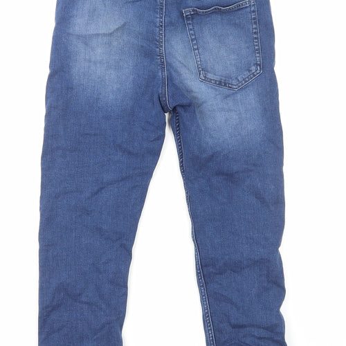 H&M Boys Blue Cotton Straight Jeans Size 10 Years L24 in Regular Drawstring