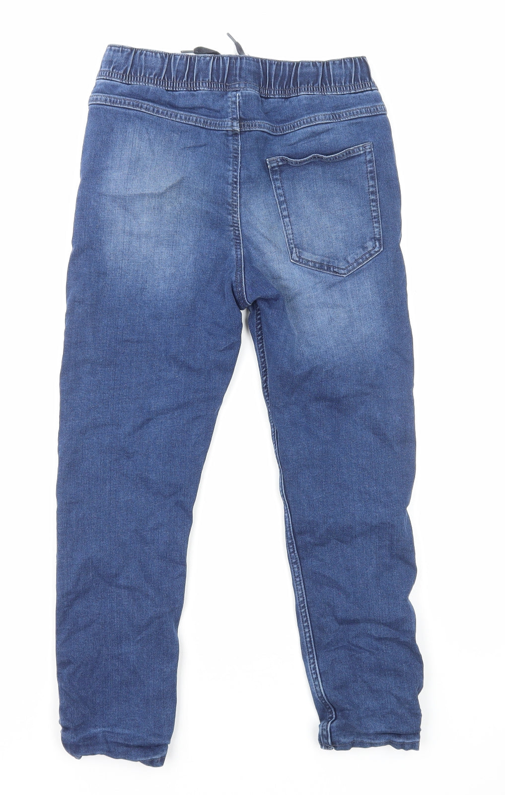 H&M Boys Blue Cotton Straight Jeans Size 10 Years L24 in Regular Drawstring