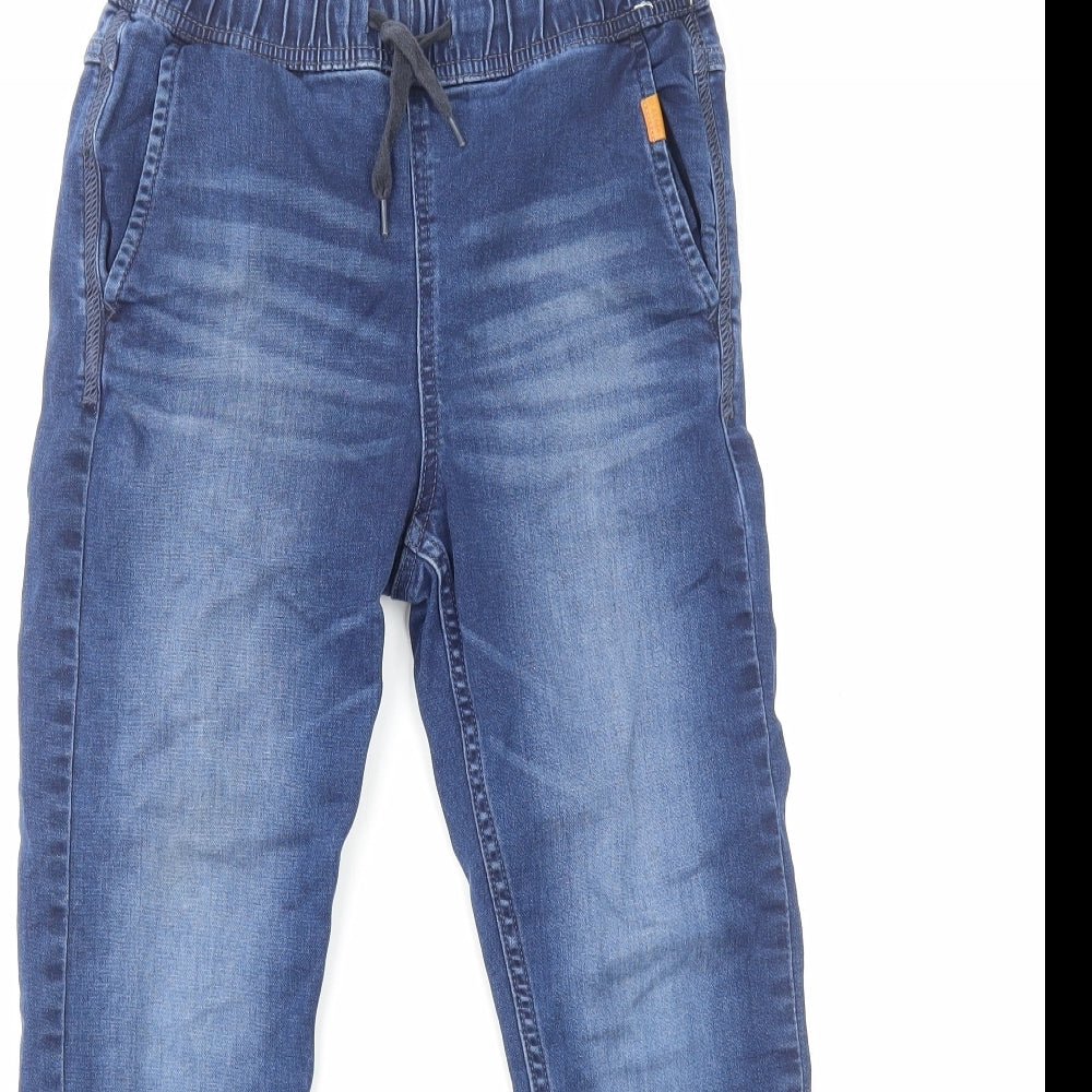 H&M Boys Blue Cotton Straight Jeans Size 10 Years L24 in Regular Drawstring
