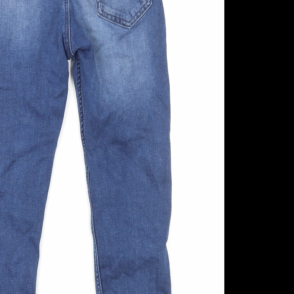 H&M Boys Blue Cotton Straight Jeans Size 10 Years L24 in Regular Drawstring