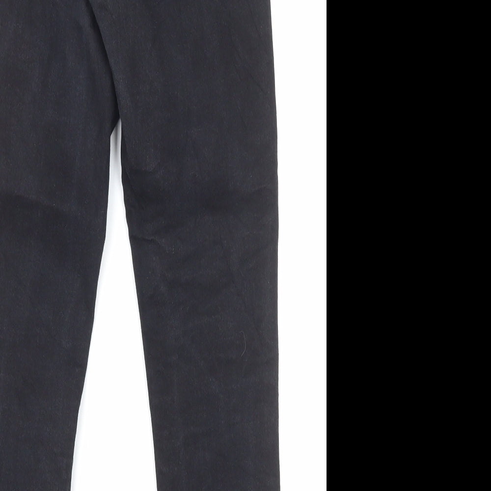 Topshop Womens Black Cotton Skinny Jeans Size 10 L26 in Regular Zip