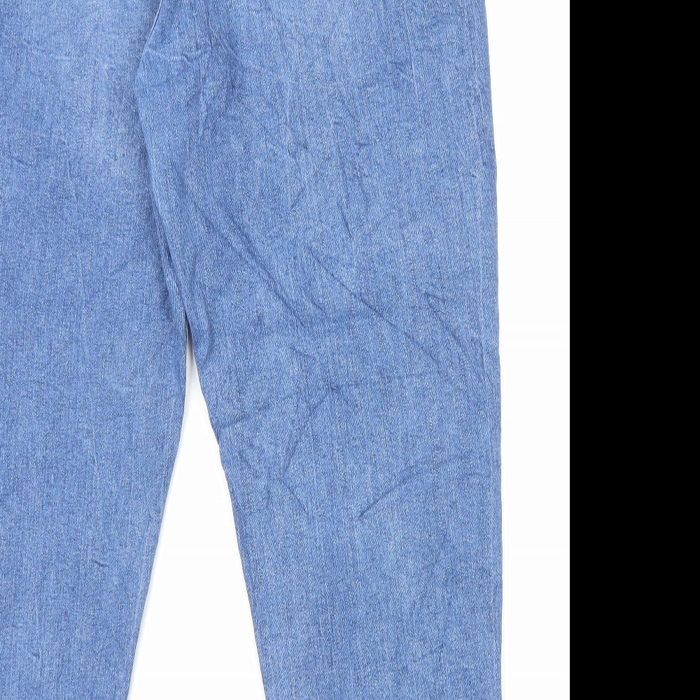 Marks and Spencer Womens Blue Cotton Skinny Jeans Size 18 L27 in Regular Zip