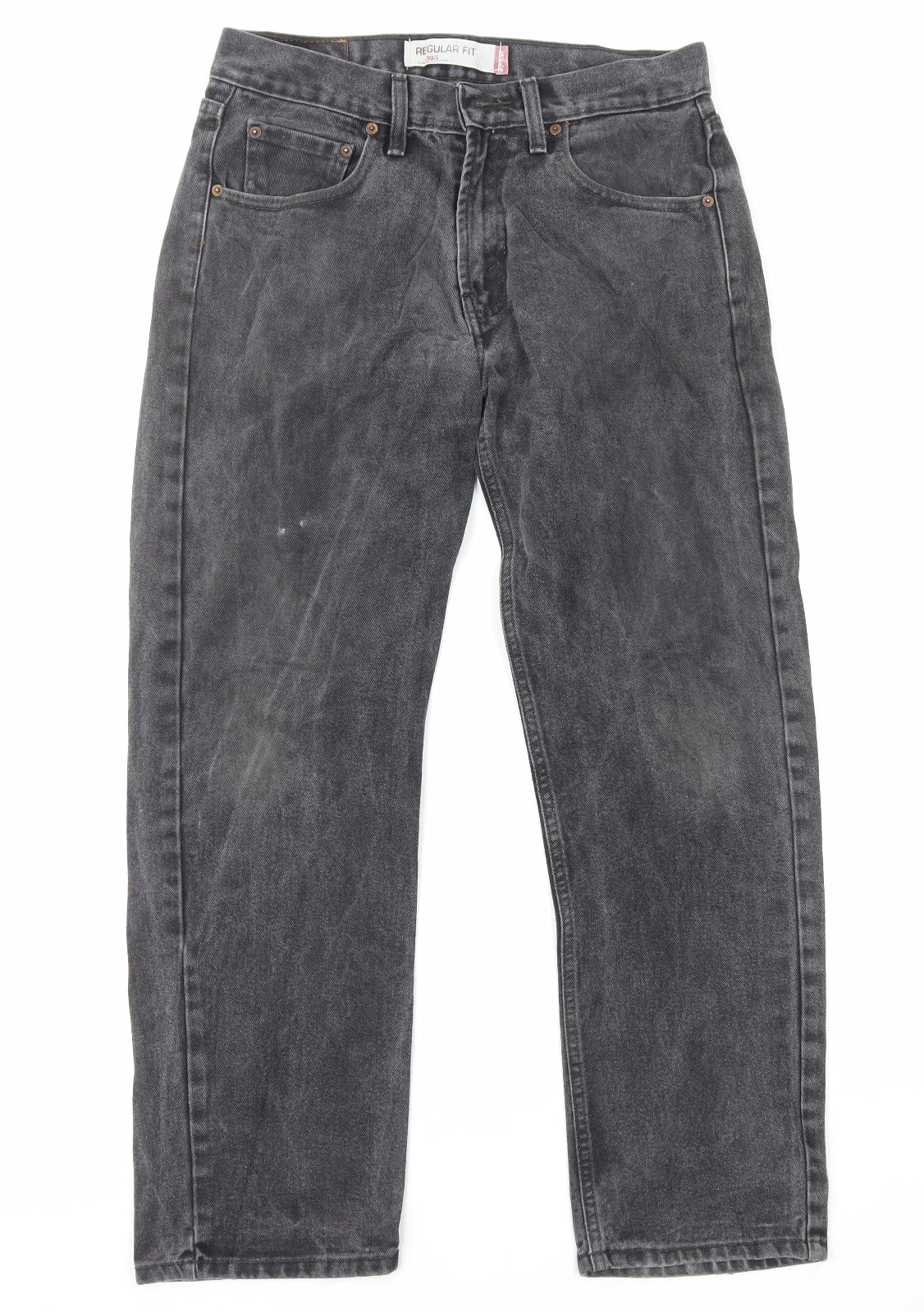 Levi's Mens Black Cotton Straight Jeans Size M L30 in Regular Zip