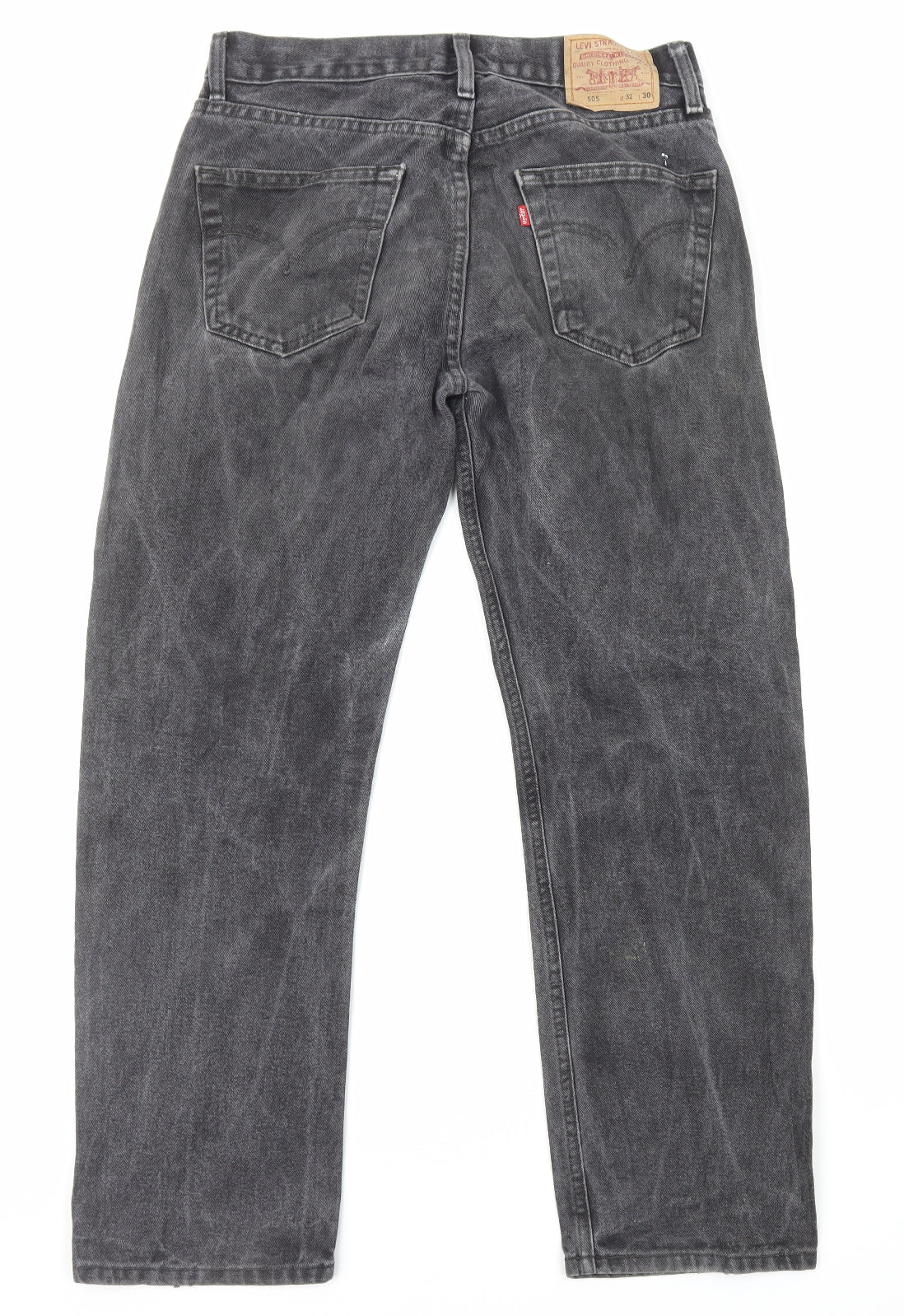 Levi's Mens Black Cotton Straight Jeans Size M L30 in Regular Zip