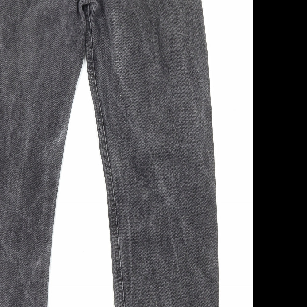 Levi's Mens Black Cotton Straight Jeans Size M L30 in Regular Zip