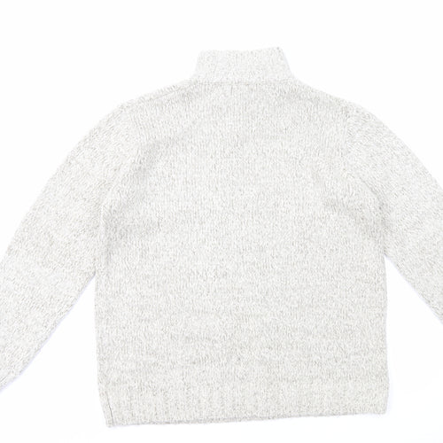 Easy Mens Ivory High Neck Acrylic Pullover Jumper Size L