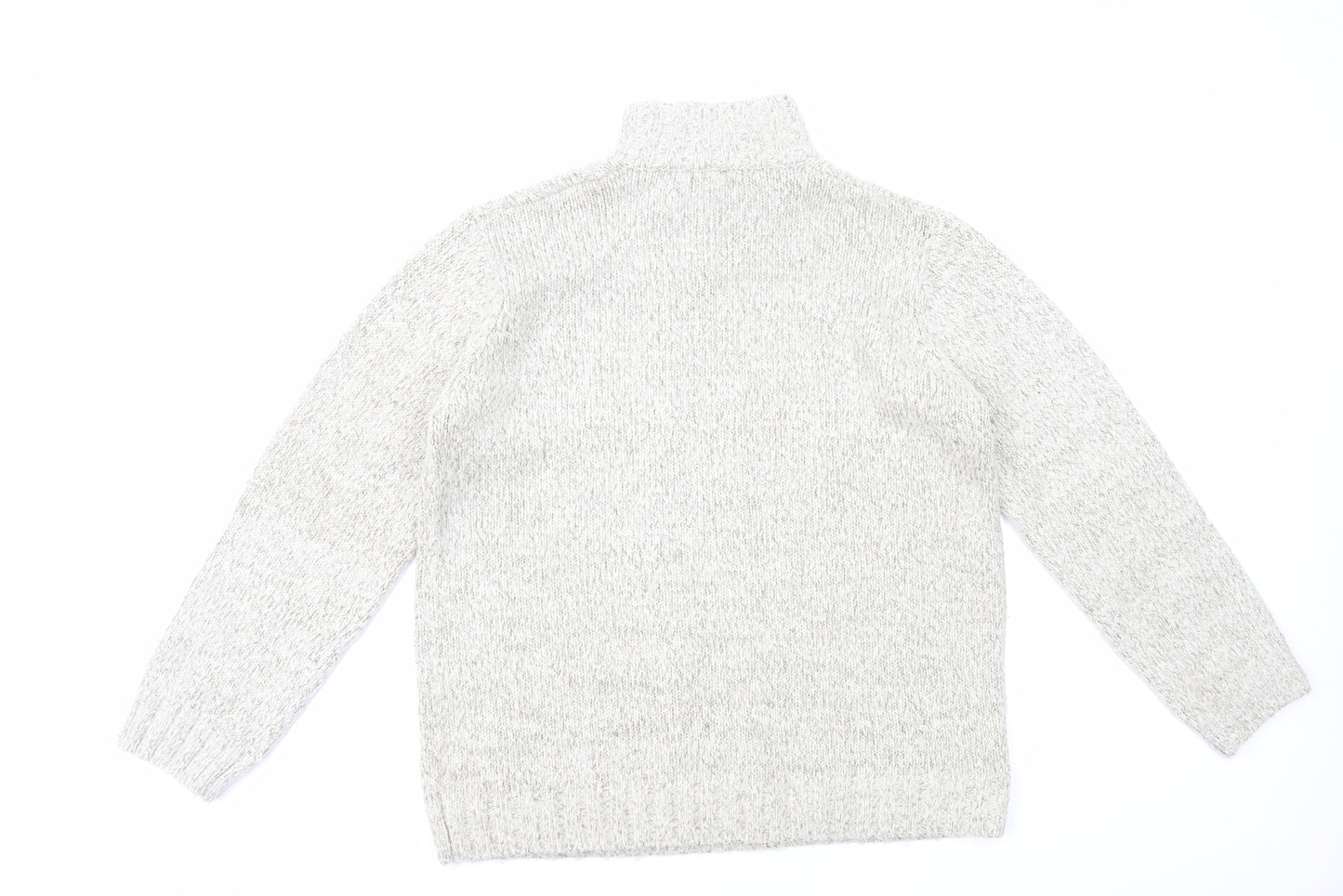 Easy Mens Ivory High Neck Acrylic Pullover Jumper Size L