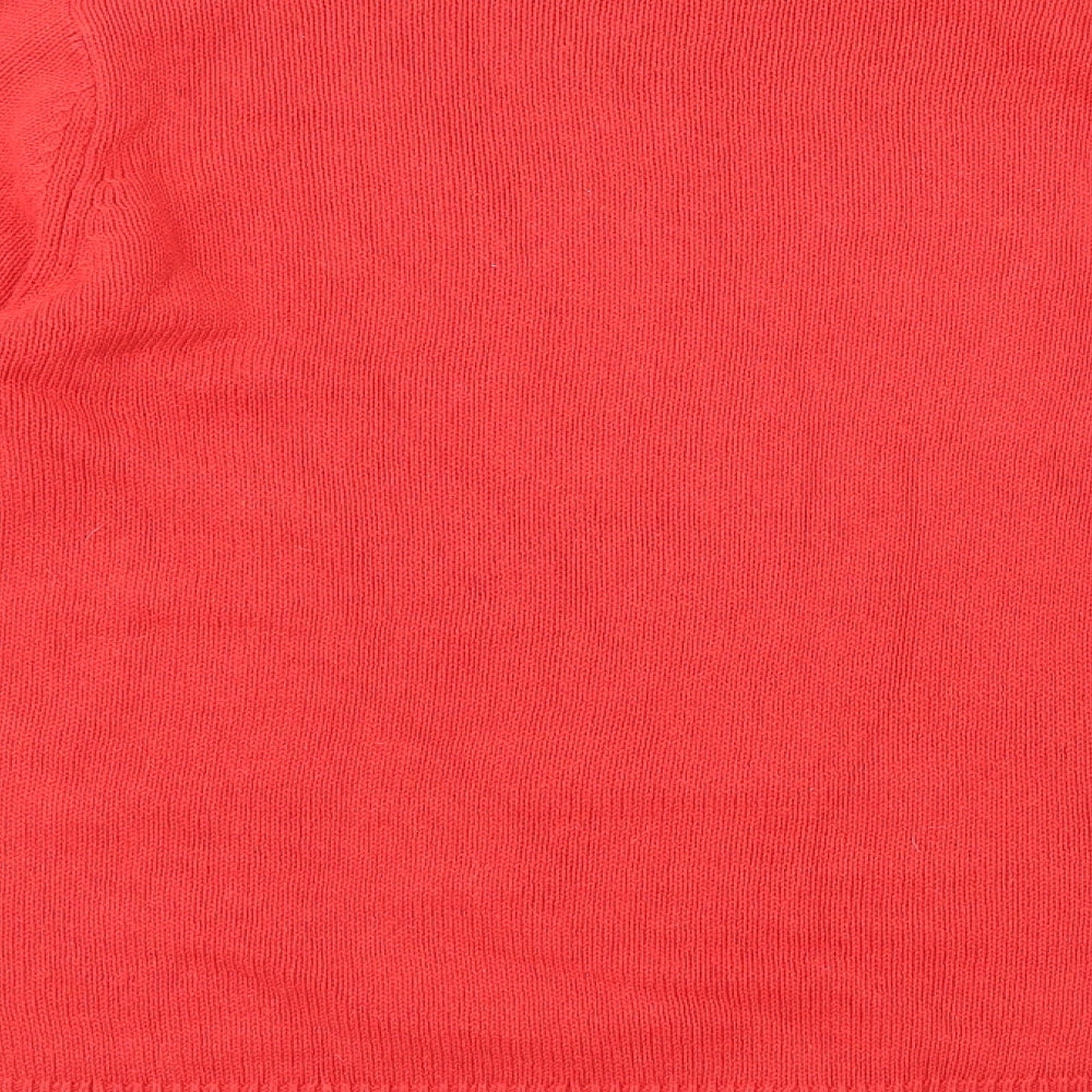 Primark Mens Red Round Neck Cotton Pullover Jumper Size L - Reindeer Christmas